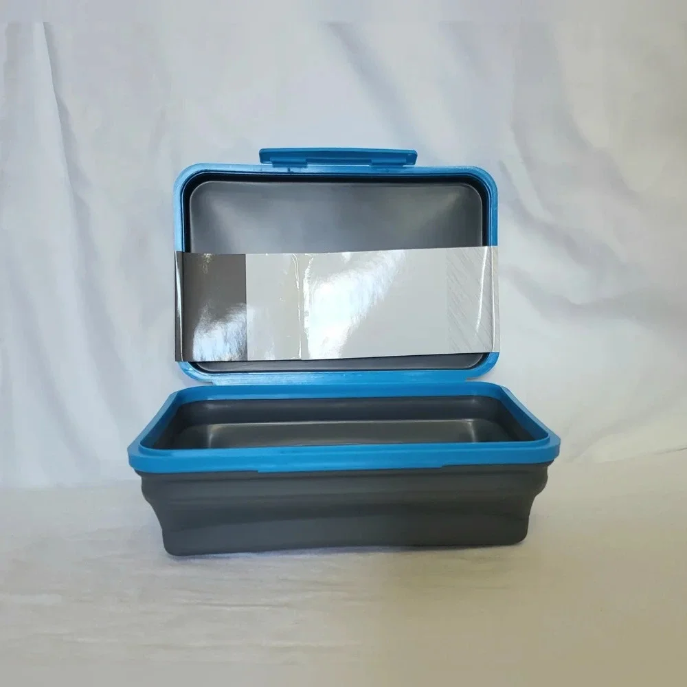 It's‎ Academic Grey Rubber Flexi Storage Box Collapsible Pencil & Supply Case